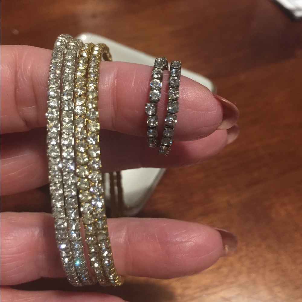 2 Thin sparkling Bracelets w/elastic rings